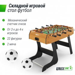 Игровой стол складной UNIX Line Футбол - Кикер Folding Soccer Game Table (12 см) Wood